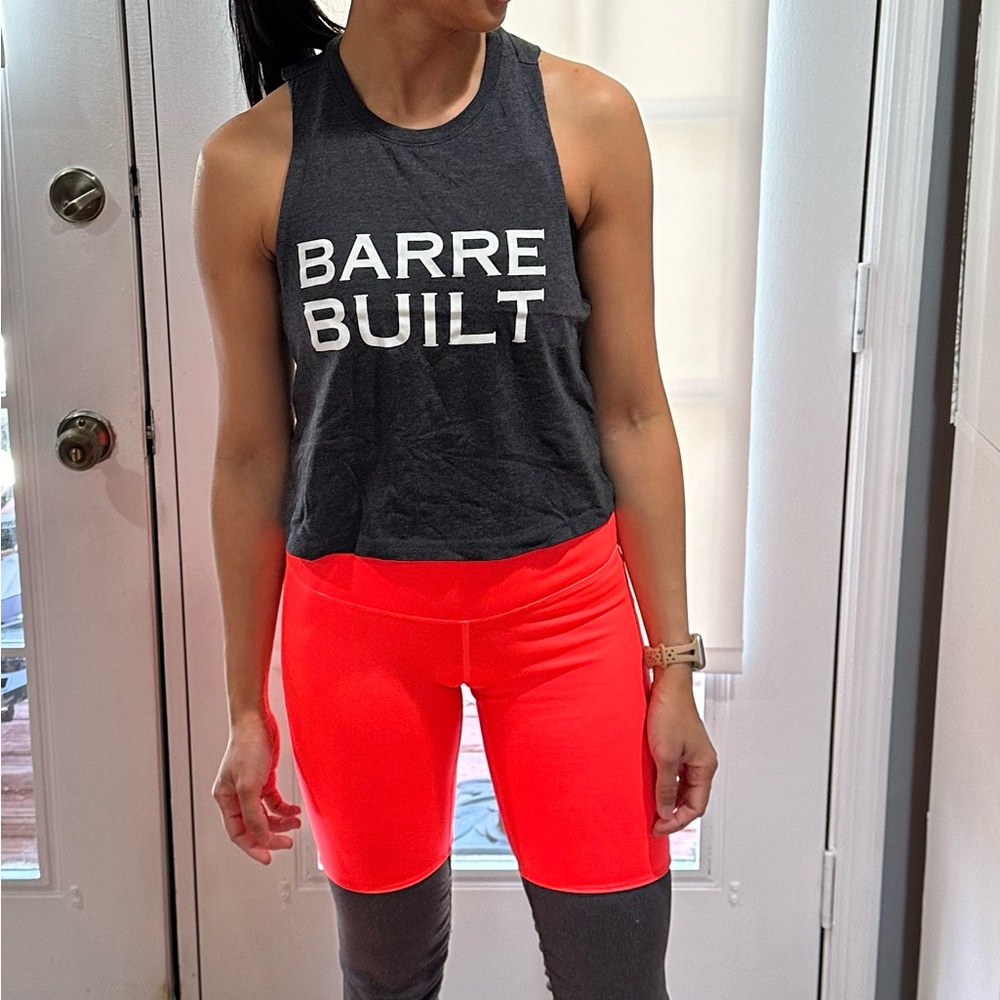 Pure Barre racer back black tank cropped